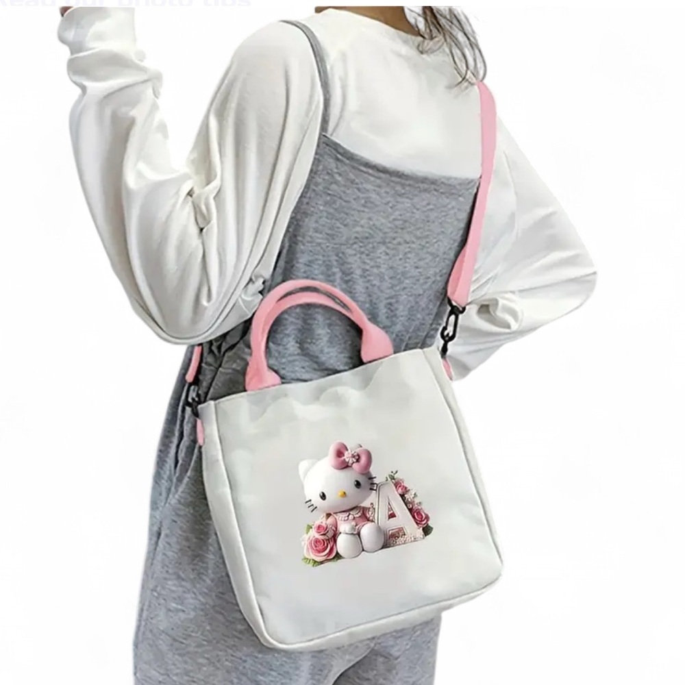 Sanrio for hello kitty Letter Design Cute Cartoon Pink Crossbody Bag